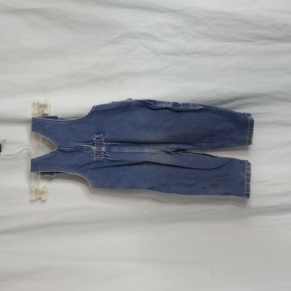 Infant Girls 24M Little Ones Denim Blue Jean Overalls Embroidered - Picture 10 of 11